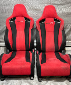 2017-2021 FK8 Honda Civic Type R Front Bucket Seats / Red Suede / Pair / TR106