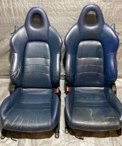 2000-2005 Honda S2000 OEM Blue Leather Seats / Pair *DAMAGE* / HS005