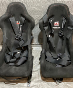 Pair of Buddy Club P1 Racing Bucket Seats w/ Renegade Willans 6pt Harnesses / Pair / USED / HS004