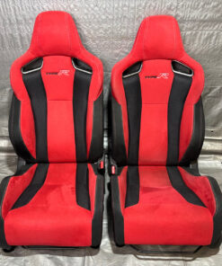 2017-2021 FK8 Honda Civic Type R Front Bucket Seats / Red Suede / Pair / TR107